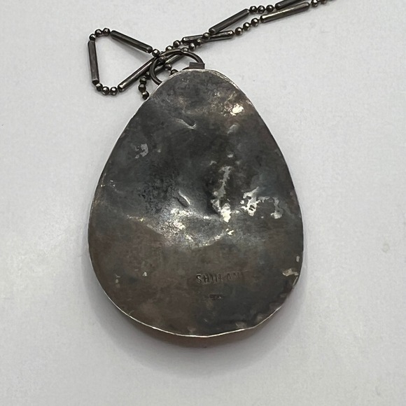 Vintage Shulamit Mixed‎ Metal Necklace Sterling and Copper Statement Pendant